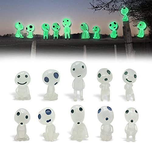 DUOLAM 20PCS Luminous Ghost Tree Elves Fairy Miniature Garden Statue Halloween Decorations, Gnome Figurine Resin Potted Flower Pots Micro Landscape Gardening Accessories for Yard, Lawn