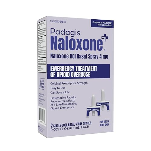 Padagis Naloxone HCl Nasal Spray 4mg Emergency Treatment of Opioid Overdose 2 Single-Dose Nasal Spray