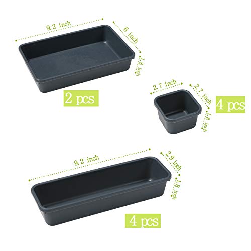 Backerysupply Interlocking Desk Drawer Organizer Separators for Office,Bathroom, Kitchen, Makeup (Set of 10)
