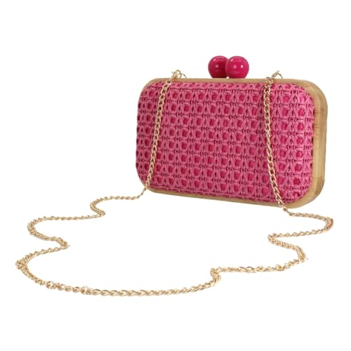 Image of Women Straw Clutch Purse Handwoven Summer Evening Bag Beach Straw Handbag Wedding Party Clutch Bag Wicker Purse