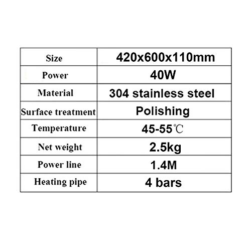 Calentador de Toallas de Pared de Acero Inoxidable 304, toallero eléctrico, radiador de baño de 600 W x 420 H