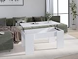 Rangement pratique et accesible: cette table basse relevable permet d’organiser vos objets personnels, livres ou accessoires, en gardant le salon ordonné et sans désordre, alliant praticité et style en un seul meuble.