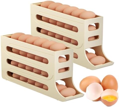 Baketron Distributeur Automatique D'Oeufs Pour Réfrigérateur - Boîte à Oeufs 4 Niveaux, Rangement Pratique Jusqu'à 30 Oeufs Rangement Oeuf Frigo