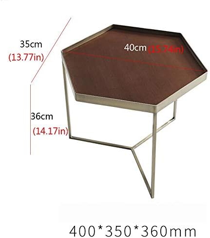 Telephone Table, Modern Industrial Style Side Table,Living Room Telephone Table,Sofa Side Table,Hexagon Design,2 Sizes(Color:Hexagonal,Size:15.7413.7714.17in)