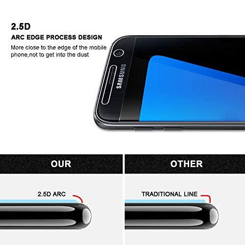 Tocol 3 Pack For Samsung Galaxy S7 - Screen Protector Tempered Glass Hd Clarity Touch Accurate 9H Hardness Easy Installation Tray #TOP5