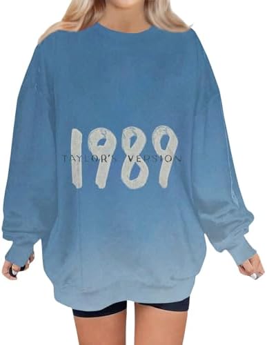1989 Concert Sweatshirts T Shirts for Women Oversized Crewneck 1989 Sweatshirt Long Sleeve Loose Fit Outfit Hoodie Pullover