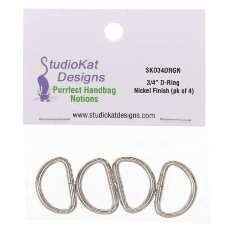 Studio Kat Designs5/8" (16.mm) D Ring ~ D-Ring ~ Nickel Finish ~ 4 Pack