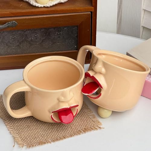 Tazas de café novedosas de 255 ml con cuchara decorativa de cerámica 3