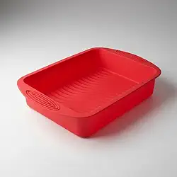 Forma De Bolo De Silicone Quadrada Vermelha Antiaderente – Resistente Flexível Ideal Para Forno Micro-ondas Freezer