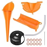 Moko Car Oil Wrench Set & Funnel Kit, 16 Pc Motorcycle Crankcase Fill + Drip Free Oil Filter Funnel + O-Ring Fit for Harley Sporster Dyna