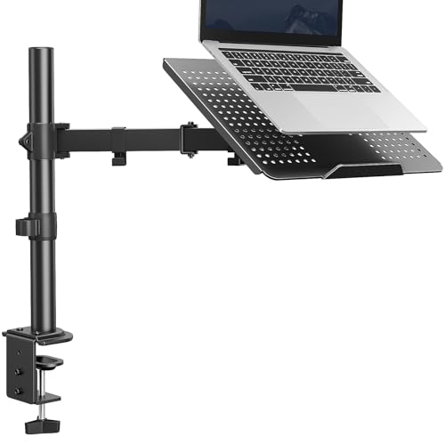 HUANUO Laptop Desk Mount - 17' to 32' Monitor Arm, Ventilated Tray, Fully Adjustable with Tilt, Swivel & Rotation, Holds up to 22 lbs by HUANUO - Used condition - US$35.09