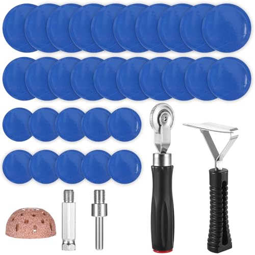Image of DIVINA VITAE 33Pcs Tire Patch Roller Kit, 30Pcs Tire Patches(32mm /42mm /55mm) with Tire Patch Roller Inner Liner Scraper Tire Buffing Wheel for Car Tire Grinding Polishing Accessories Kit