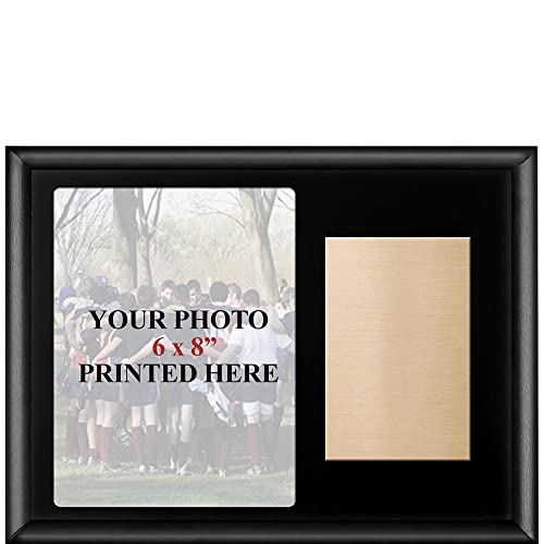 Custom 13 X 10 Shiny Black Photo Print On Metal Plaque, Personalize With Your 6 X 8 Art Or Photo And Engraving Customized Gift