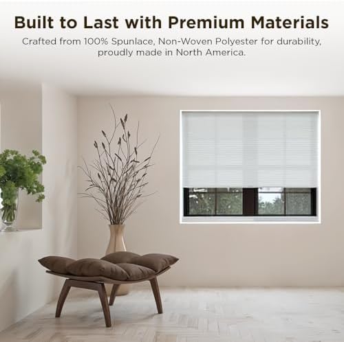 BlindDen - Light Filtering Honeycomb Shades - Blinds for Indoor Windows - Window Shades - Cotton White