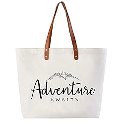 adventure awaits book tote bag