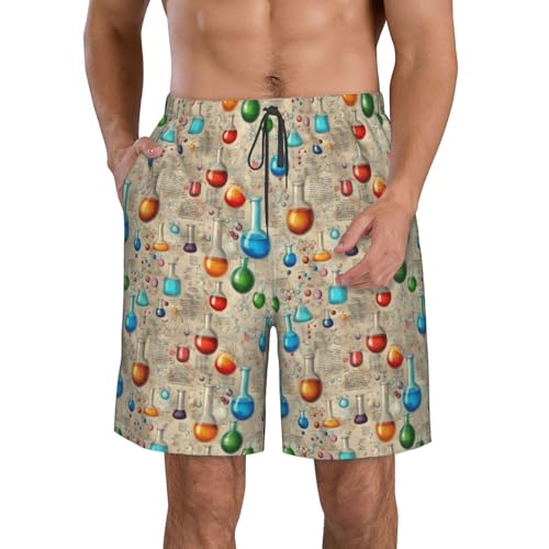 Chemistry Print Print Stylish Beach Shorts Swim Trunks Lightweight Breathable Summer Outdoor Activities