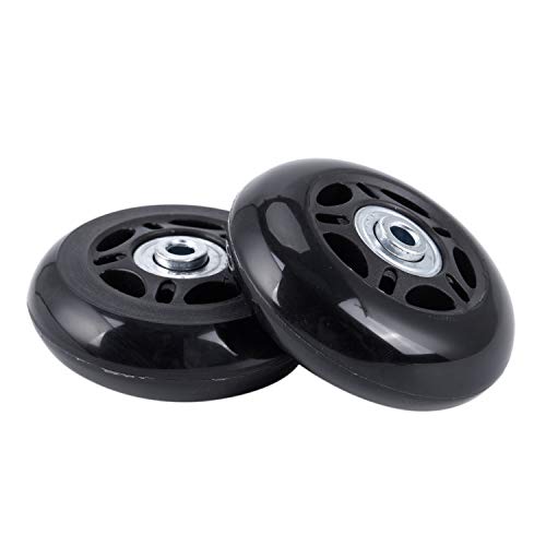 2 Set Luggage Suitcase Replacement Wheels Axles and Wrench Repair set OD 68mm, Black2