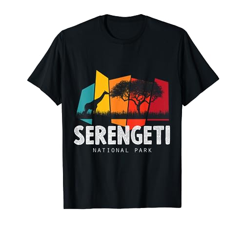 Serengeti Safari Parque Nacional África Savanna Jirafa Camiseta