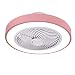 PPAMZ 30W Ventilador de Techo con Lámpara, 3 Temperatura de Color 3 Velocidades, Lámpara de Ventilador con Mando a Distancia, para Sala De Estar Dormitorio Habitación Infantil, Ø50cm Rosa
