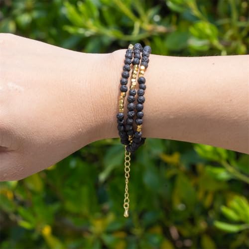 Image of YGLINE Boho Handmade Wrap Leather Tube Crystal Stone Bracelet for Women
