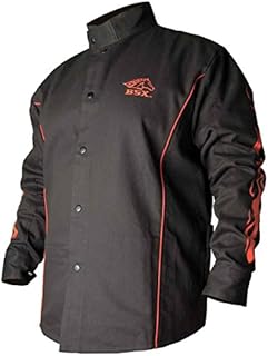 BSX BX9C Black W/Red Flames Welding Jacket