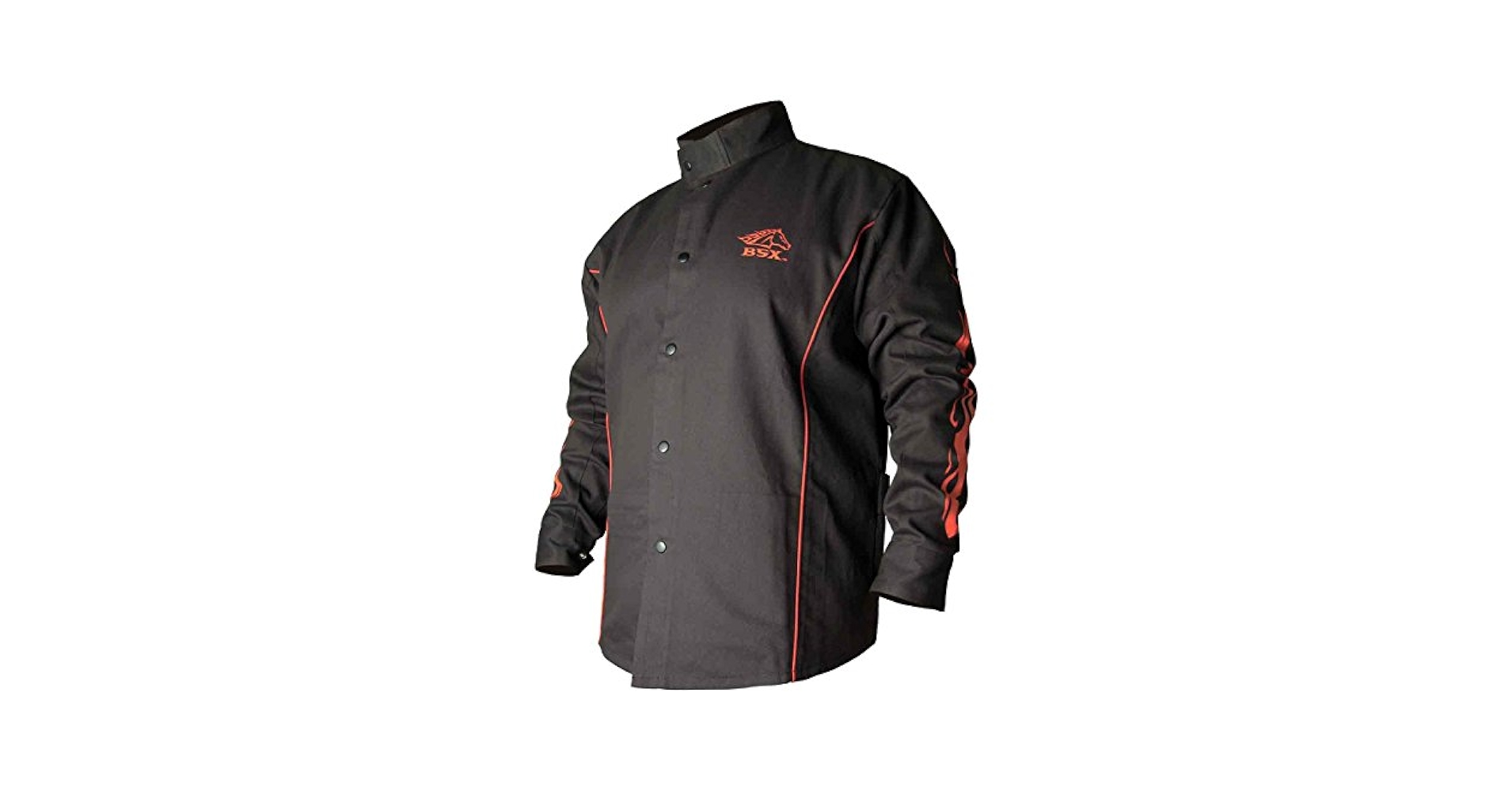Black Stallion BSX BX9C 9oz. FR Welding Jacket, Black W/ Red