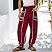 Women's Barrel Leg Sweatpant - High Waisted Drawstring Lounge Sweats, Loose Fit y2k Streetwear, 2025 Fall Fashion Wine Womens Sweatpants L
