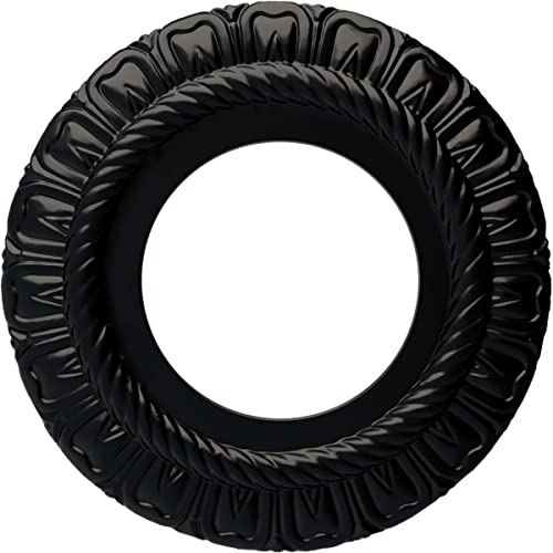Ekena Millwork CM09CLBLF 9" x 4-1/2" x 1/2" Claremont Ceiling Medallion, Jet Black