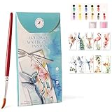 【Cahiers d’exercices d’aquarelle】Ce livre de coloriage aquarelle contient 10 feuilles de dessin pour marque-pages avec différents motifs, une 12 couleurs et un pinceau. Chaque feuille comporte des trous pour passer une corde, offrant plus d’inspiration à chaque artiste pour des décorations DIY(Non adapté à l'usage par des personnes de moins de 12 ans)