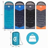SWTMERRY - Schlafsack für 3-4 Jahreszeiten (Sommer, Frühling, Herbst, Winter) warmes und kühles Wetter – leicht, Jugendliche und Erwachsene zum Wandern, Rucksackreisen und Campen. – Ansicht 2