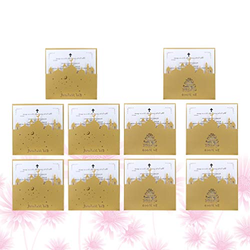 Cartas de convite Amosfun para festa com cartas vazadas da igreja, cartões de felicitações de festa