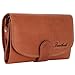 Produktbild Benthill Damen Geldbörse Echt Leder - Portemonnaie mit RFID Schutz - Portmonee viele Kartenfächer - Echtleder Vintage Damenbörse inkl. Geschenkbox, Farbe:Braun