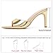 Susanny Gold Mule Heels for Women Pointed Open Toe Sexy Slip on High Heeled Sandals Stiletto Dress Comfortable Backless Mules Shoes Wedding Bridal Parties Vacation Casual Office Work Shoes 8