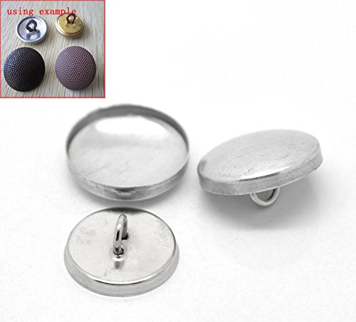 Pepperlonely Brand 100 Sets Aluminum Tone Shank Wire Back Cover Metal Buttons #TOP2
