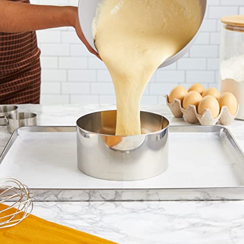 Juvale 4 Pieces Stainless Steel Cake Rings For Baking, Round Metal Cake Cutting Rings For Bakery Supplies, Pastries, Mousse, Pancakes, Fruit Tarts (4 Sizes, 6/8/10/12-Inch) #TOP1