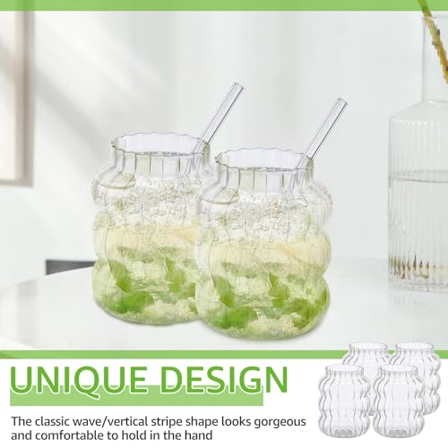 Set de 8 vasos de cristal ondulado 650 ml miniatura 6