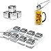 LessMo Whisky Stones Set , 8 Pezzi Cubetti di Ghiaccio Riutilizzabili in Acciaio Inox con Punta in Silicone Pinze, Pietre per Whisky, per Whisky Vodka Wine Beer e Tutte le Bevande