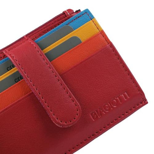 Laura Biagiotti Etui na karty kredytowe, prawdziwa skóra, granatowy, wielokolorowy, unisex, z kieszonką na monety, pudełko prezentowe