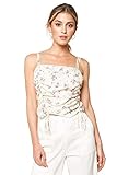 SUGARLIPS Women's Vineyard Floral Ruched Cami, White-Multi, Small