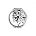 Flower s Black White Art Grain Outline Hand Compact Mirror Round Portable Pocket Glass