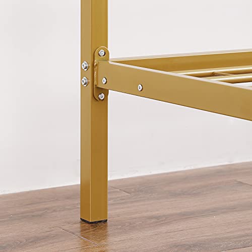 Vingli Gold Canopy Bed Frame Queen Size With Headboard, Four Poster Bed Frame Queen, Metal Canopy Platform Bed Frame With Heavy Duty Steel Slat, Noise Free #TOP5