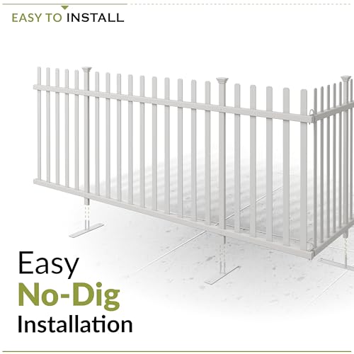 3.5ft H x 7.6ft W (1 Panel) Freestanding Zippity Lightweight Portable Fence Kit, White Vinyl Picket Fence Panel, Portable Outdoor & Indoor Fence for Temporary Events, Easy Install for Backyard ZP19026 - Thumbnail 2