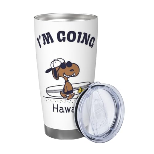 マグカップ スヌーピー ハワイ (3) コーヒーカップ コンビニカップ 保冷 保温 タンブラー ステンレス製 大容量 真空断熱マグ 蓋付き 持ち運び 直接ドリップ 車用 600ml Straw Three-piece Set