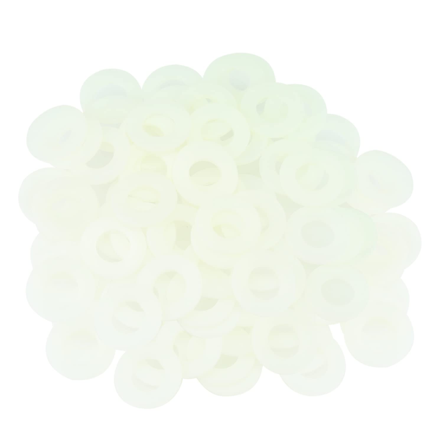 HELIFOUNER 100 Pieces M8 White Nylon Flat Washers, Plastic Washers, Inner Diameter 8mm, Outer Diameter 16mm, Thickness 1.5mm