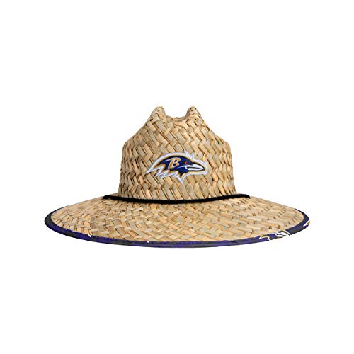 Image of NFL Team Logo Americana Floral Lifeguard Beach Straw Sun Hat