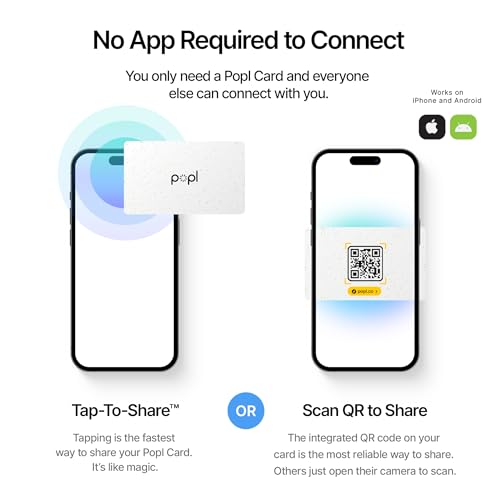 Image of Authentic Patented Popl Card (Avoid Fake Knockoffs) - Smart NFC Networking Card - Simply Tap to Exchange Contact Info, Capture Leads, & Manage Contacts (100% Recycled)