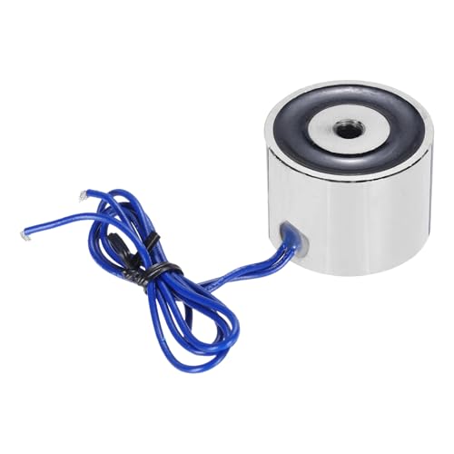 uxcell Electroimán con disco de succión DC12V 25KG Levantamiento eléctrico