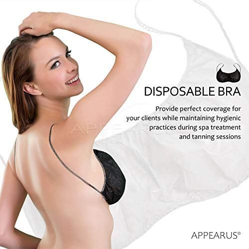 APPEARUS 50 Ct. Disposable Bras - Women's Backless Spa Bra for Spray Tanning and Body Treatments, Black2
