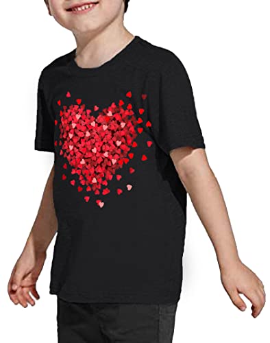 Image of LAZYCHILD Kids Valentine Shirt Girls Valentines Day Shirts Heart Graphic Long Sleeve Striped Tee Tops 5-14 Years