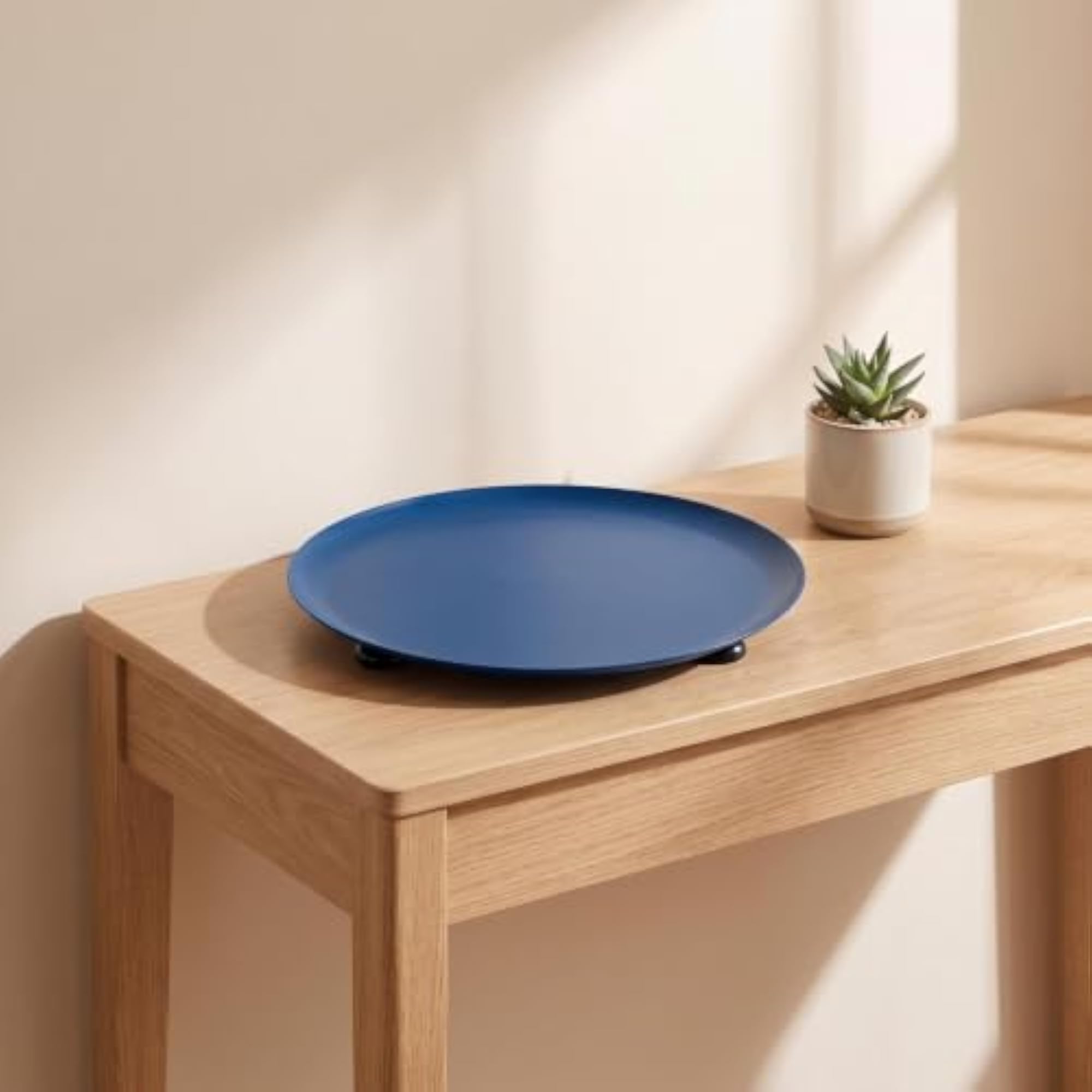 Metal Tray with Feet, Decorative Design